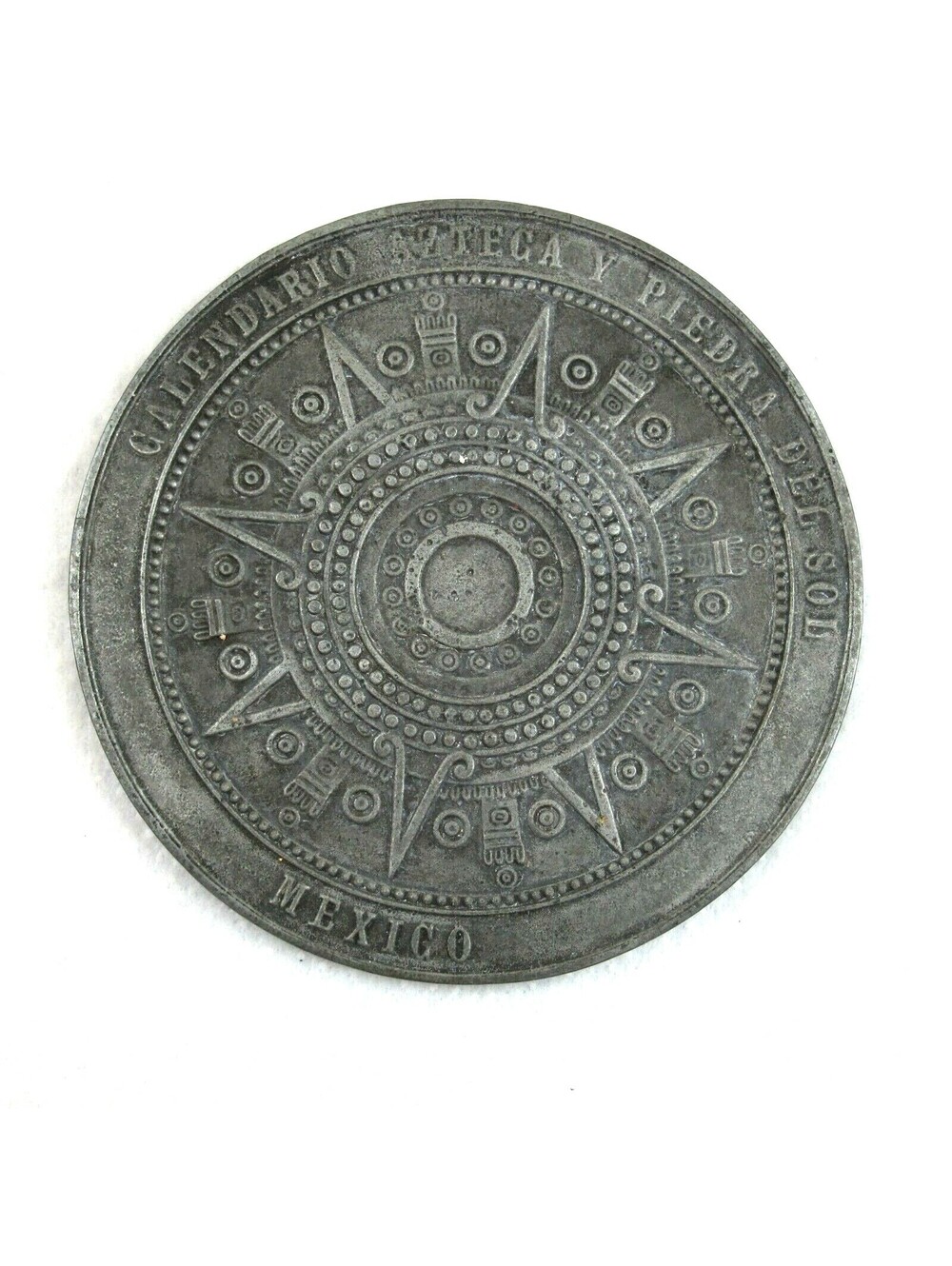Aztec Calendar Medallion 3" Medal Coin Calendario Azteca Piedra Del Sol Mexico